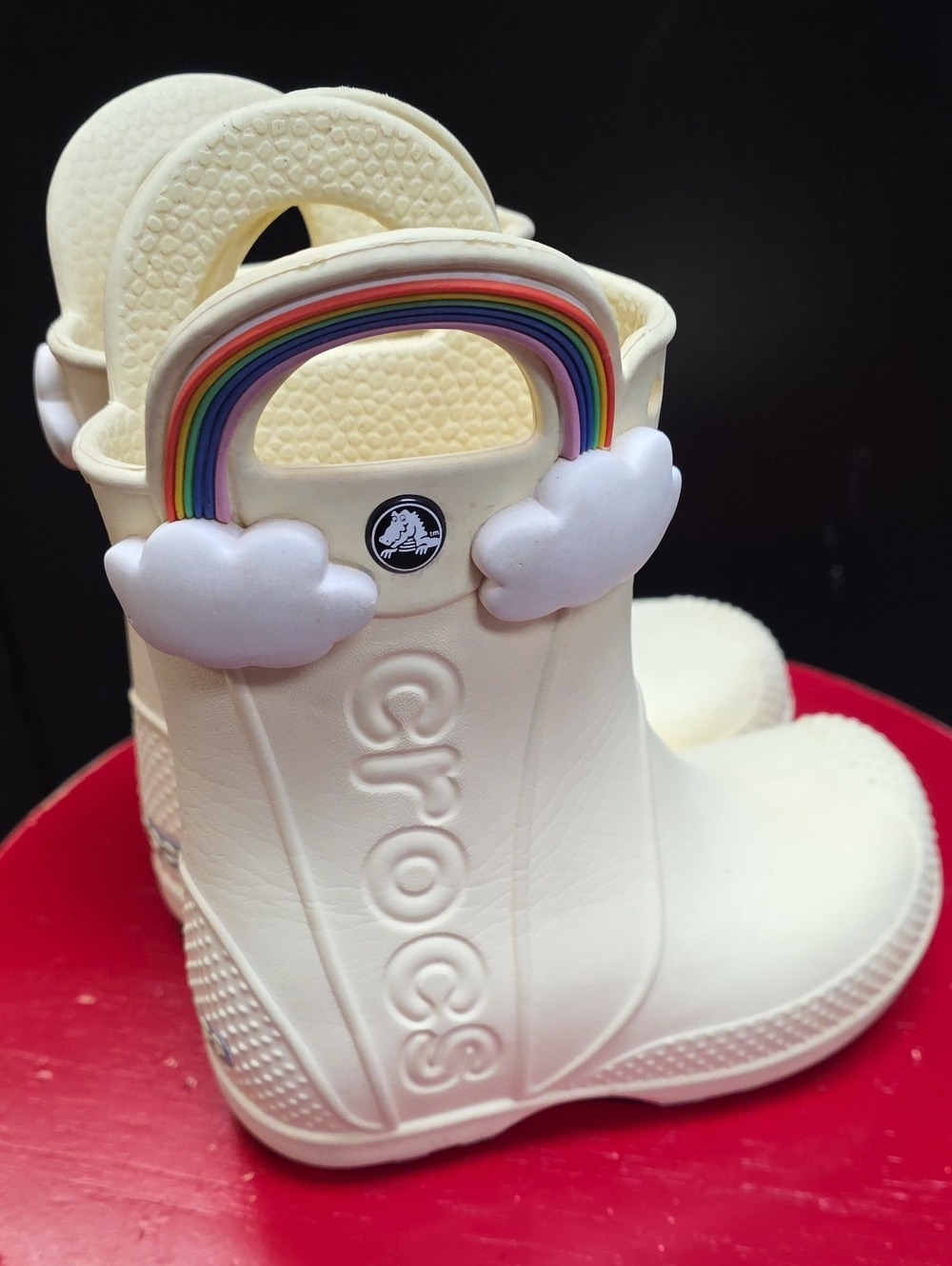 Croc Boots Rainbow Butter Yellow Size 8